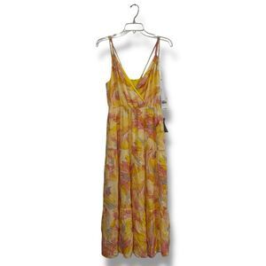 Adelyn Rae Connie Abstract Tiered Midi Dress Women’s XS NWT Multicolor Boho Chic